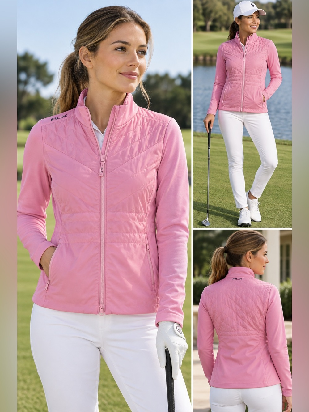 NWT Ralph Lauren RLX Pink Quilted Hybrid Golf Jacket - Picture 9 of 9